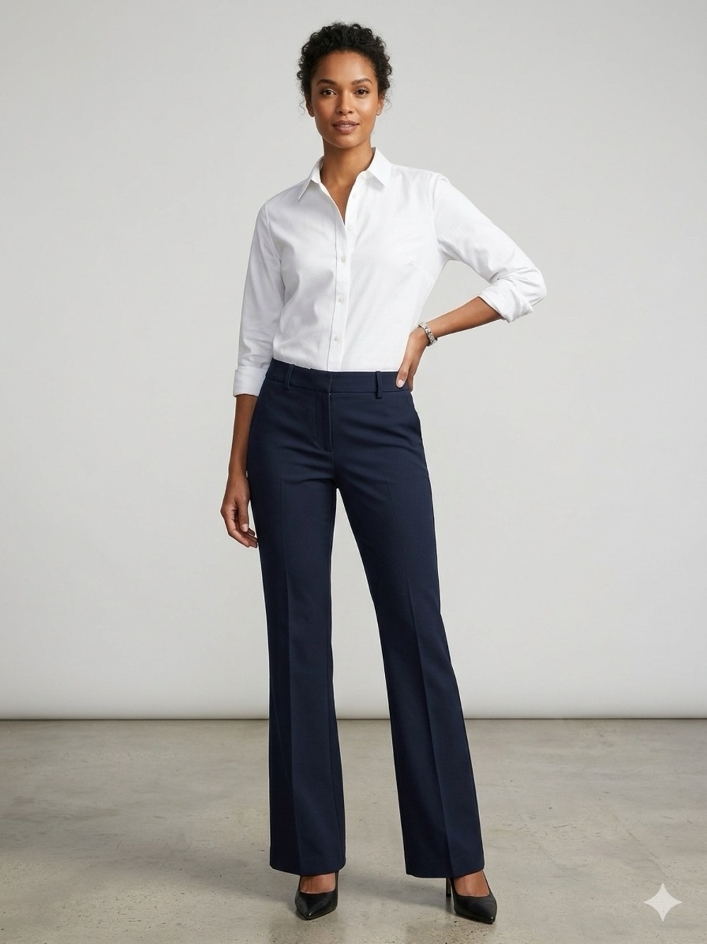 Black Classic Women's Dress Pants - Tailored Flare